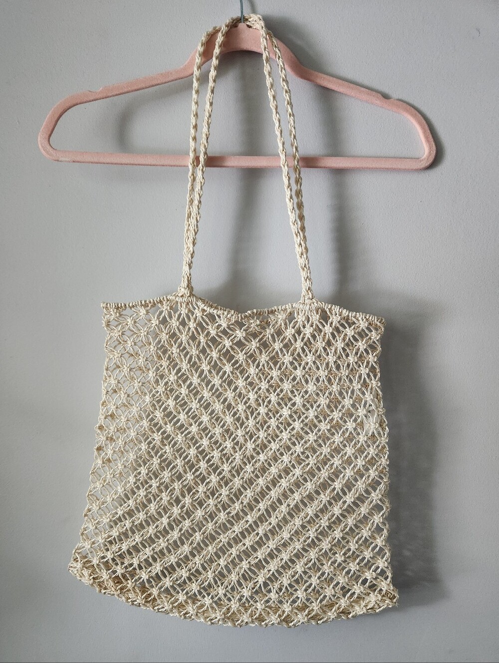 Macrame Knotted PVC Coated Paper Tote